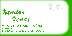 nandor vendl business card